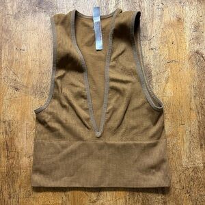 FP Movement by Free People Brown Deep V-Neck Bra
